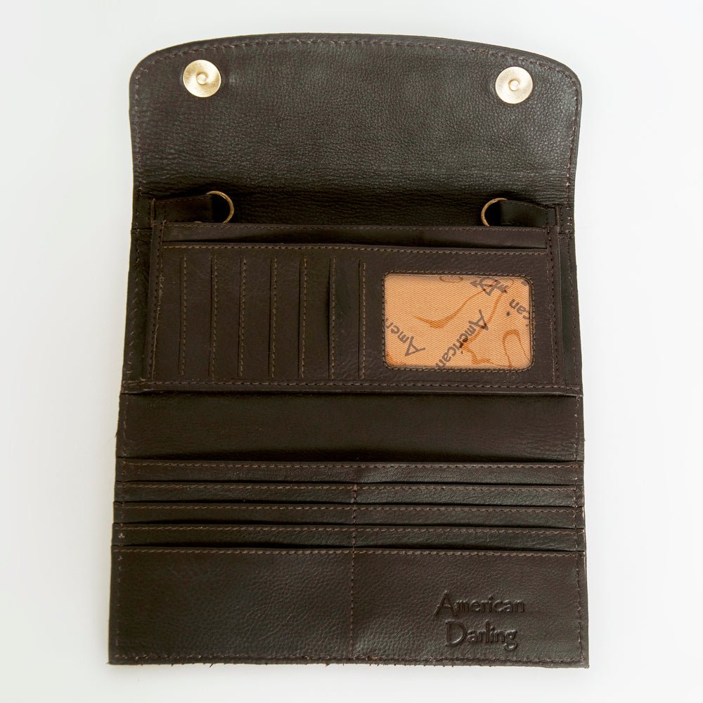 American Darling Wallet Hand Tooled Genuine Leather