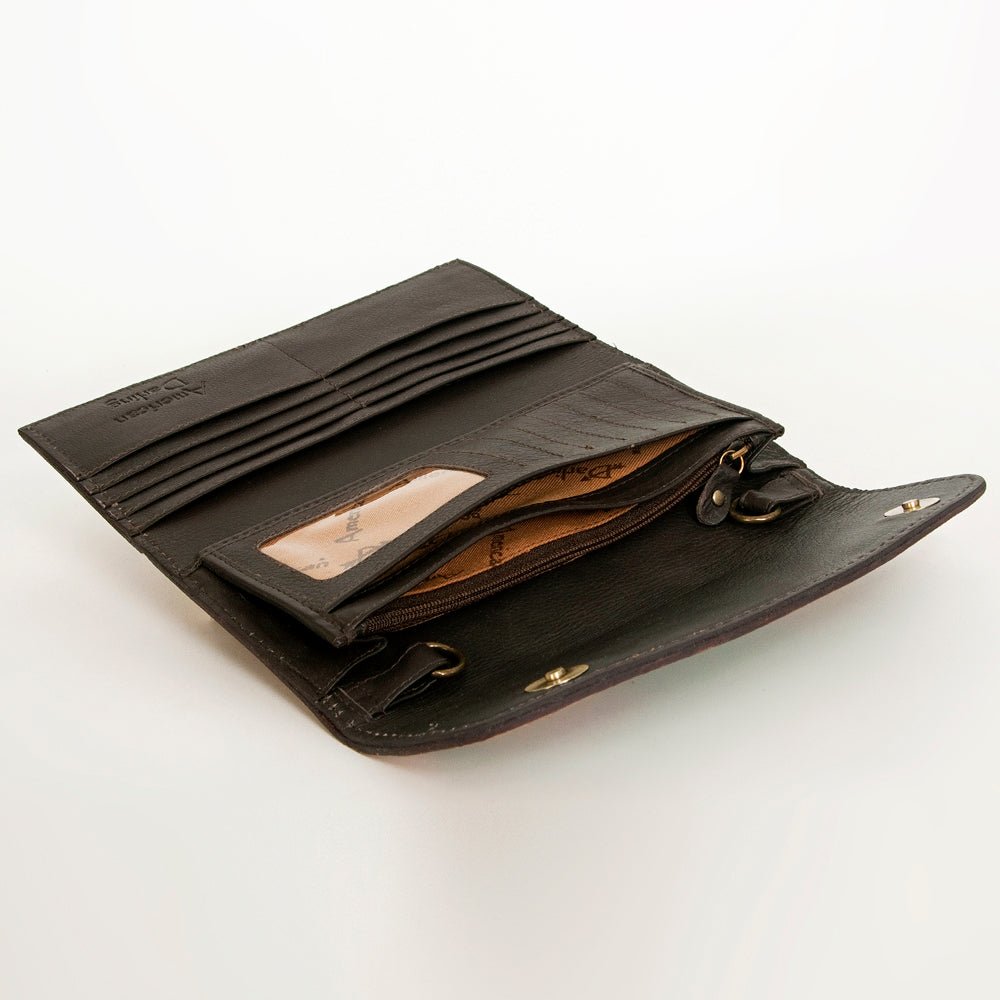 American Darling Wallet Hand Tooled Genuine Leather