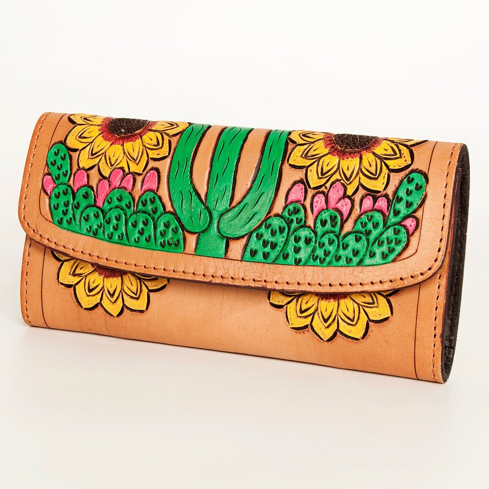American Darling Wallet Hand Tooled Genuine Leather