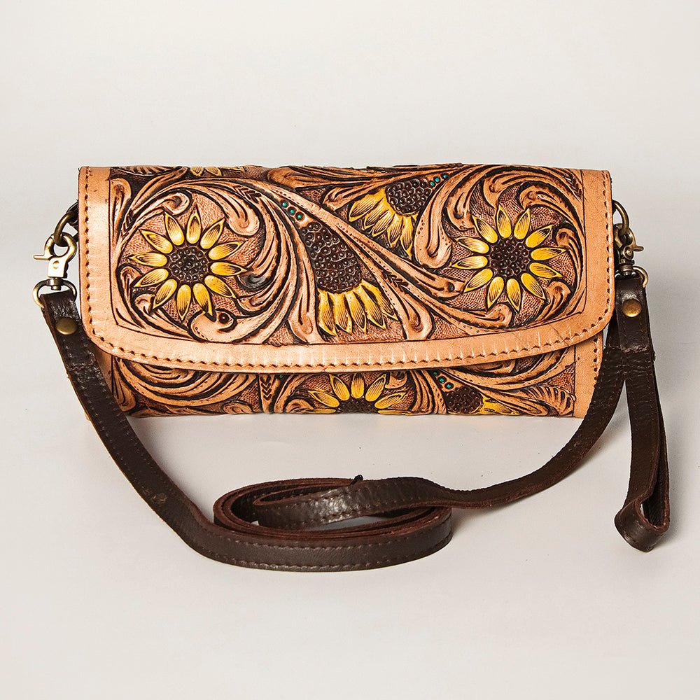 American Darling Wallet Hand Tooled Genuine Leather