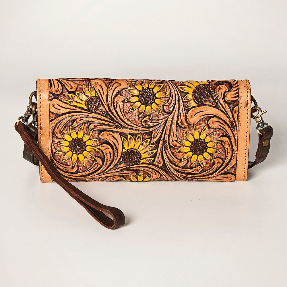American Darling Wallet Hand Tooled Genuine Leather