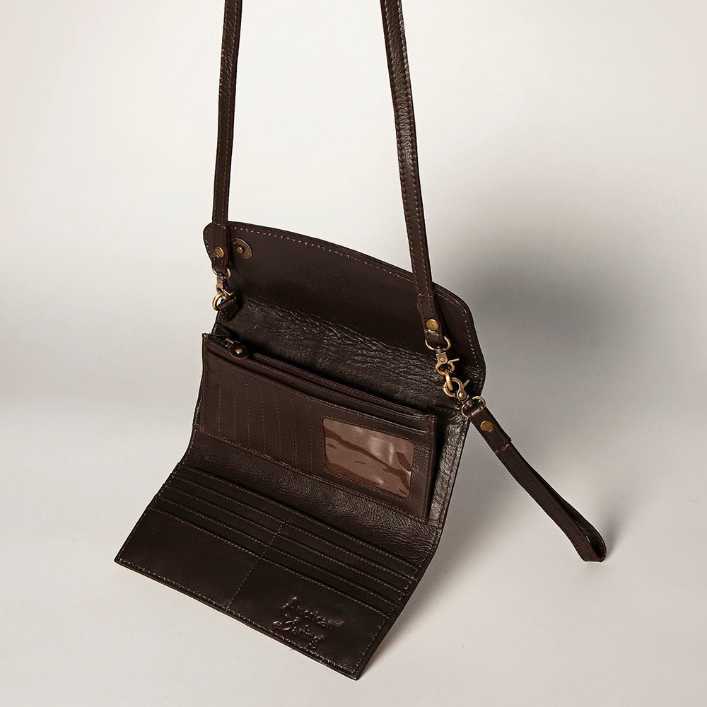 American Darling Wallet Hand Tooled Genuine Leather