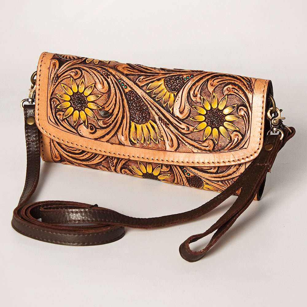 American Darling Wallet Hand Tooled Genuine Leather