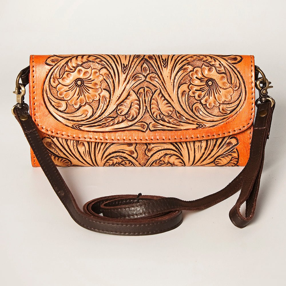American Darling Wallet Hand Tooled Genuine Leather