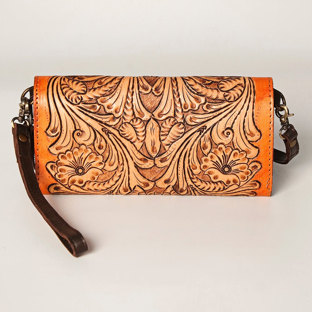 American Darling Wallet Hand Tooled Genuine Leather