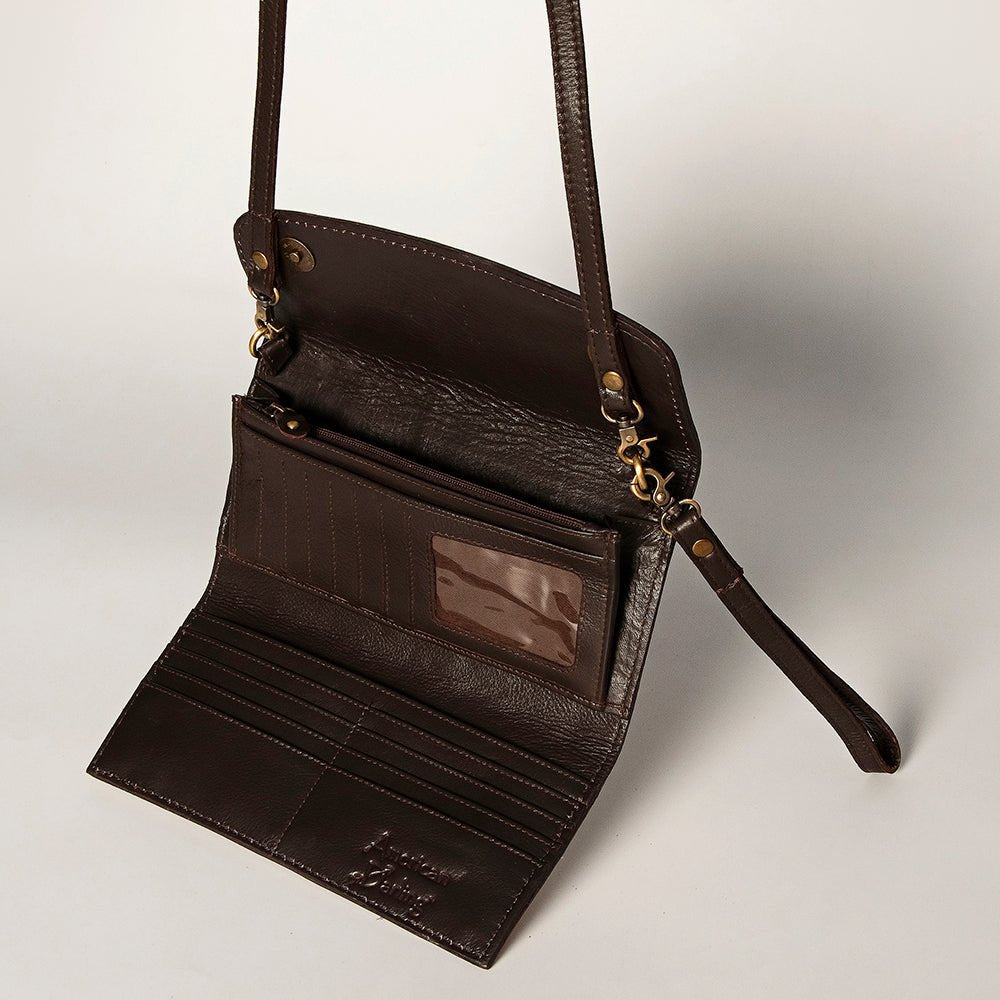 American Darling Wallet Hand Tooled Genuine Leather