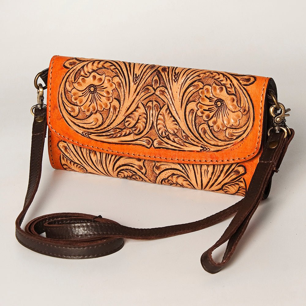 American Darling Wallet Hand Tooled Genuine Leather