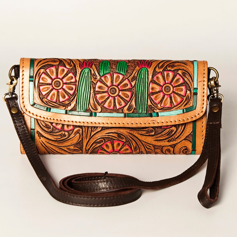 American Darling Wallet Hand Tooled Genuine Leather