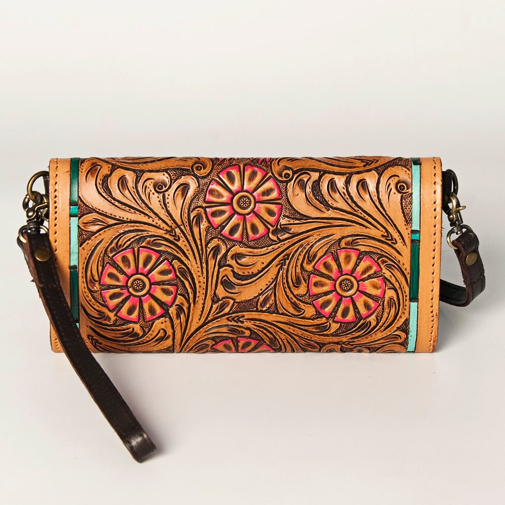 American Darling Wallet Hand Tooled Genuine Leather