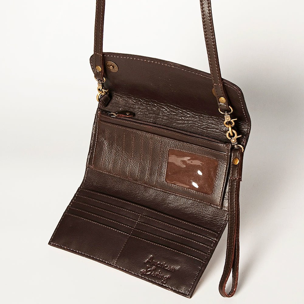 American Darling Wallet Hand Tooled Genuine Leather