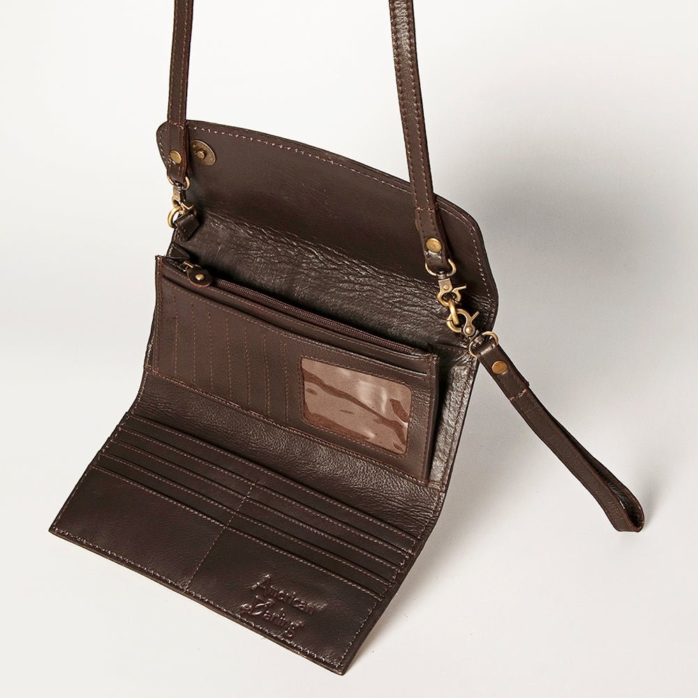 American Darling Wallet Hand Tooled Genuine Leather