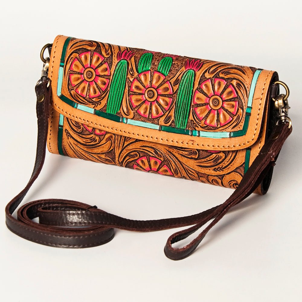 American Darling Wallet Hand Tooled Genuine Leather