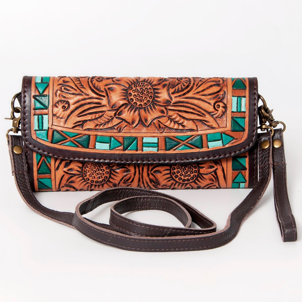 American Darling Wallet Hand Tooled Genuine Leather