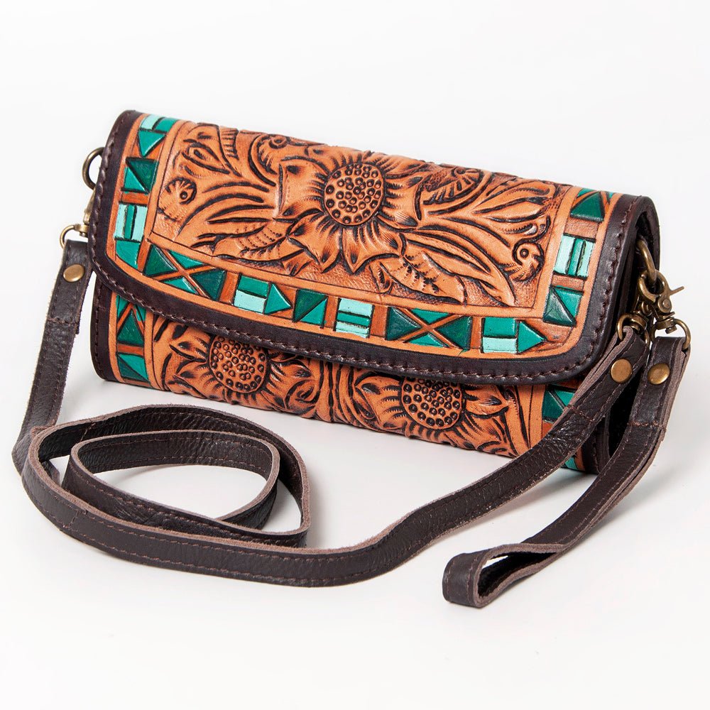 American Darling Wallet Hand Tooled Genuine Leather