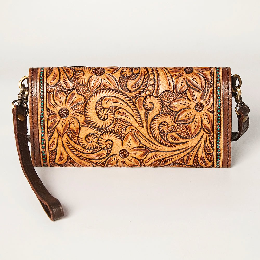 American Darling Wallet Hand Tooled Genuine Leather