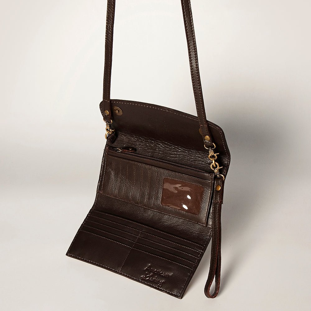 American Darling Wallet Hand Tooled Genuine Leather
