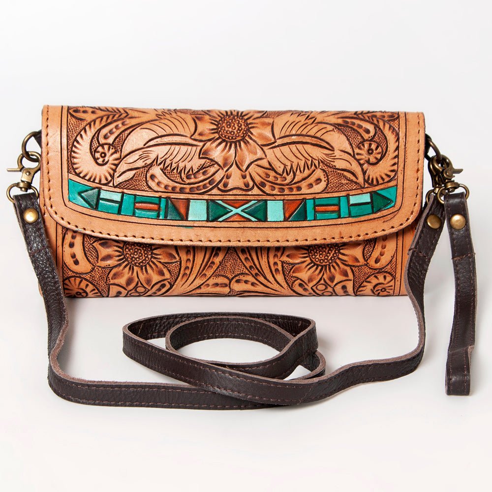 American Darling Wallet Hand Tooled Genuine Leather