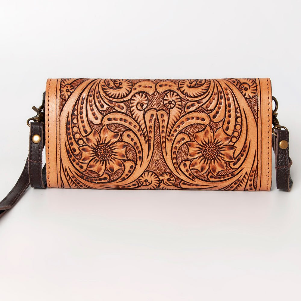 American Darling Wallet Hand Tooled Genuine Leather