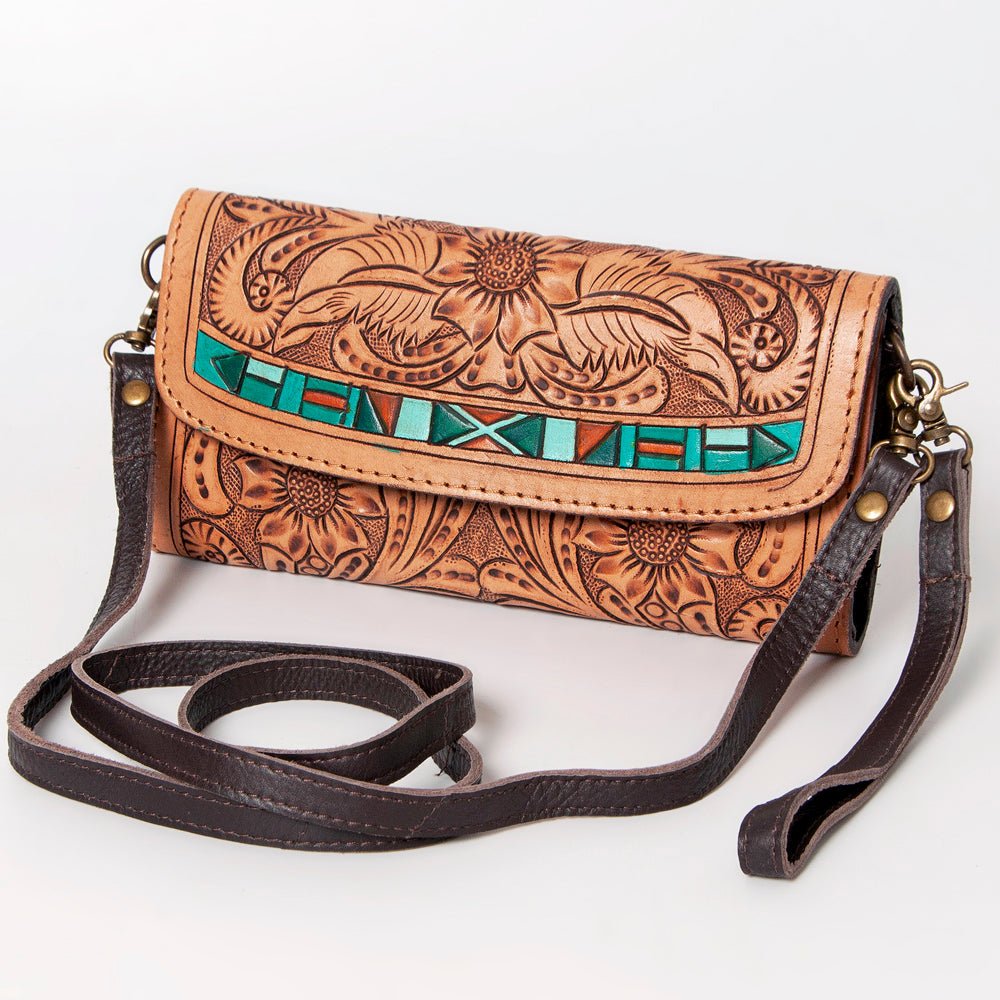 American Darling Wallet Hand Tooled Genuine Leather