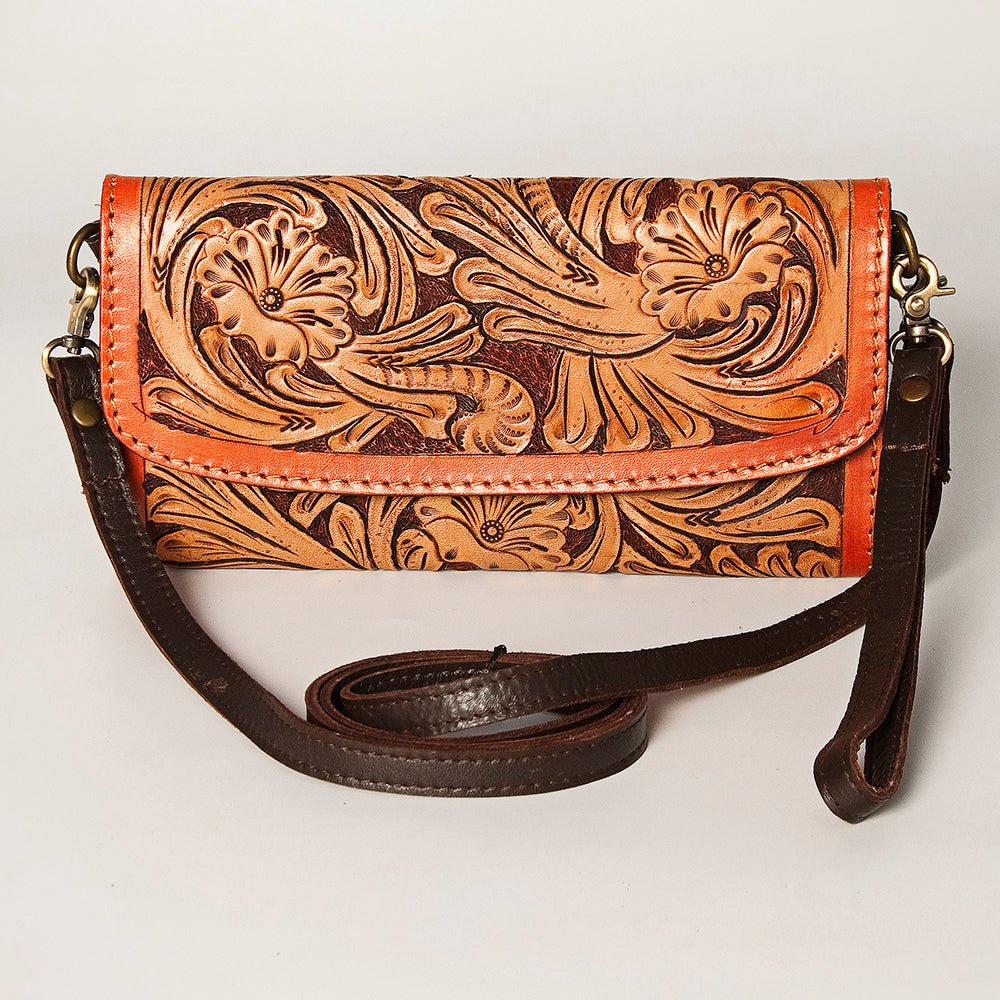 American Darling Wallet Hand Tooled Genuine Leather