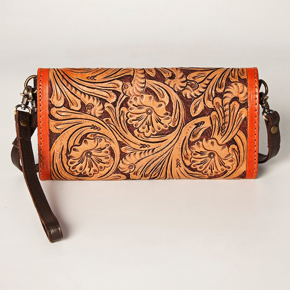 American Darling Wallet Hand Tooled Genuine Leather
