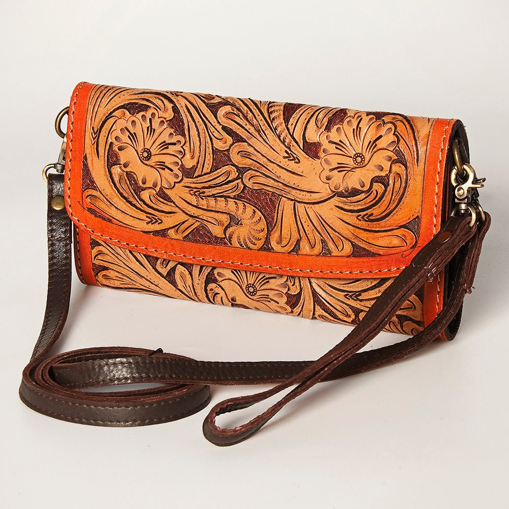 American Darling Wallet Hand Tooled Genuine Leather