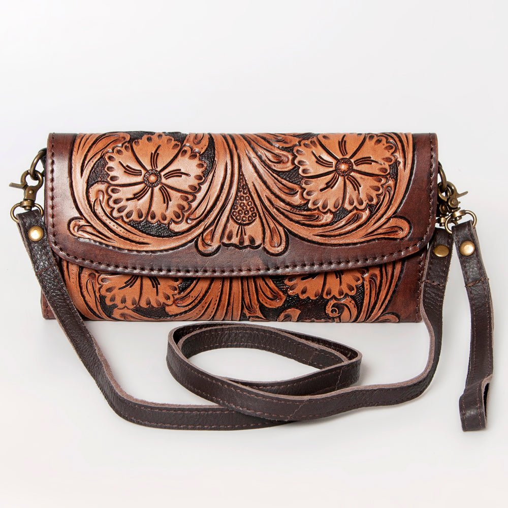 American Darling Wallet Hand Tooled Genuine Leather