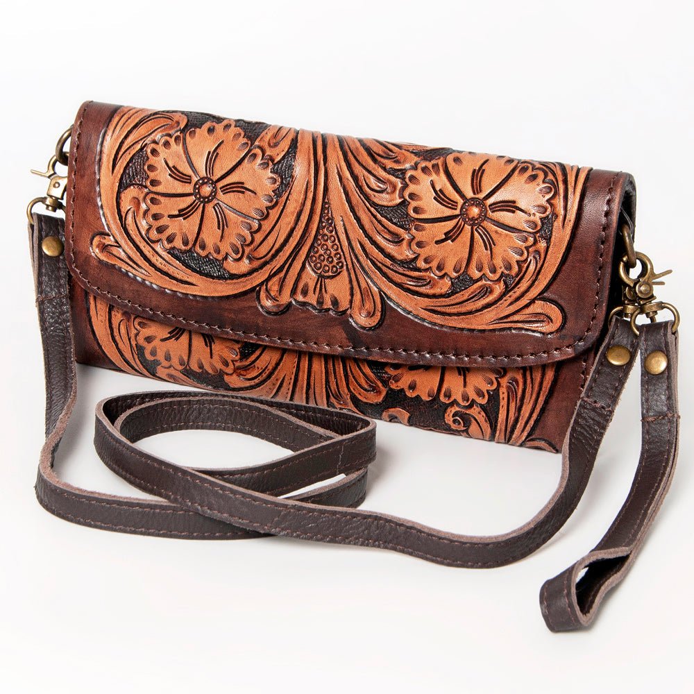 American Darling Wallet Hand Tooled Genuine Leather