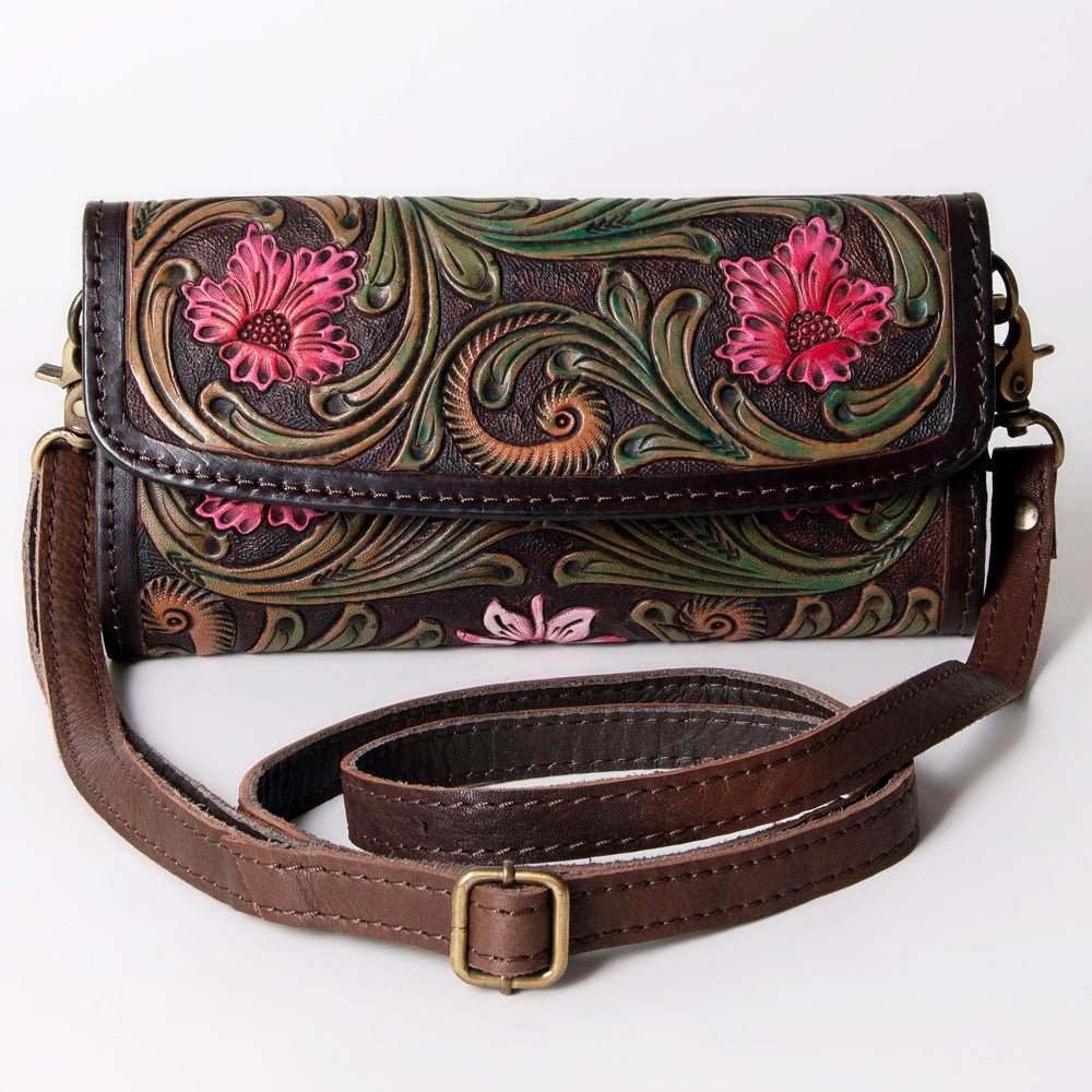American Darling Wallet Hand Tooled Genuine Leather