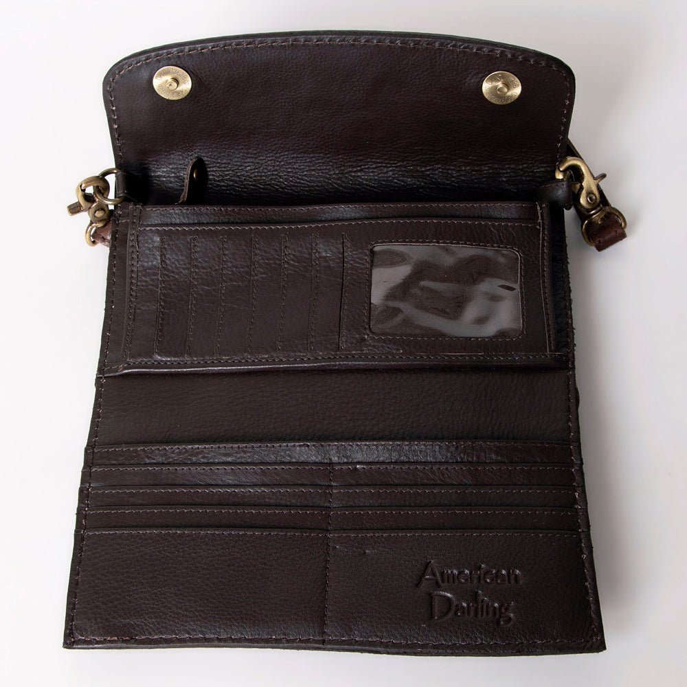 American Darling Wallet Hand Tooled Genuine Leather