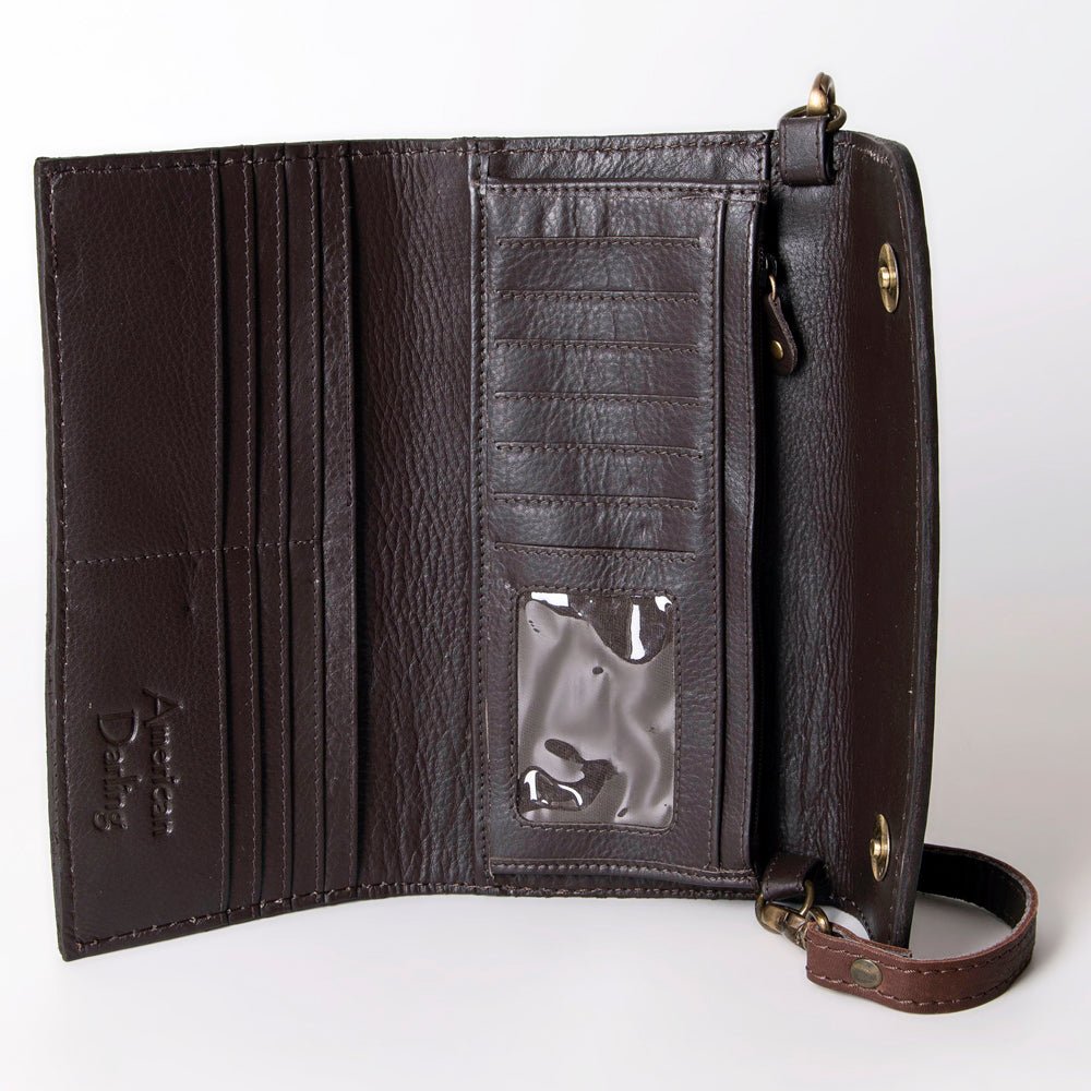 American Darling Wallet Hand Tooled Genuine Leather