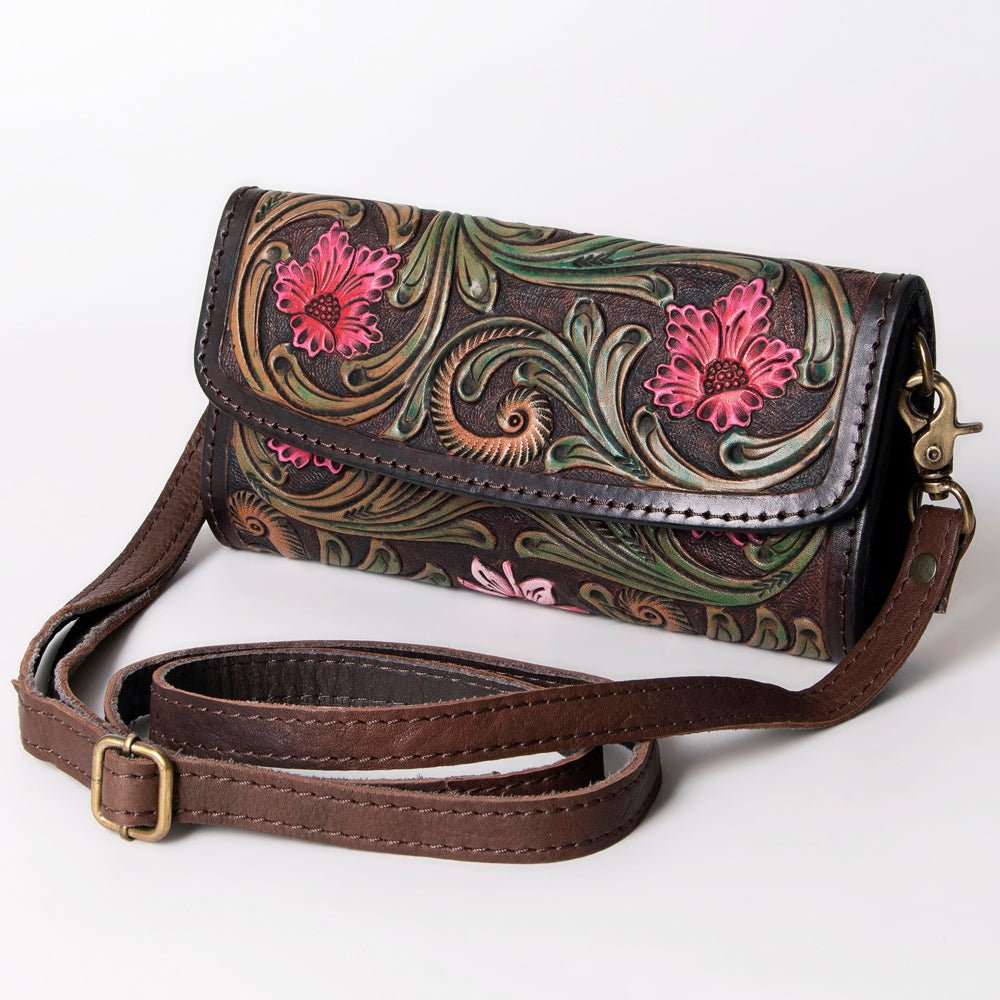 American Darling Wallet Hand Tooled Genuine Leather