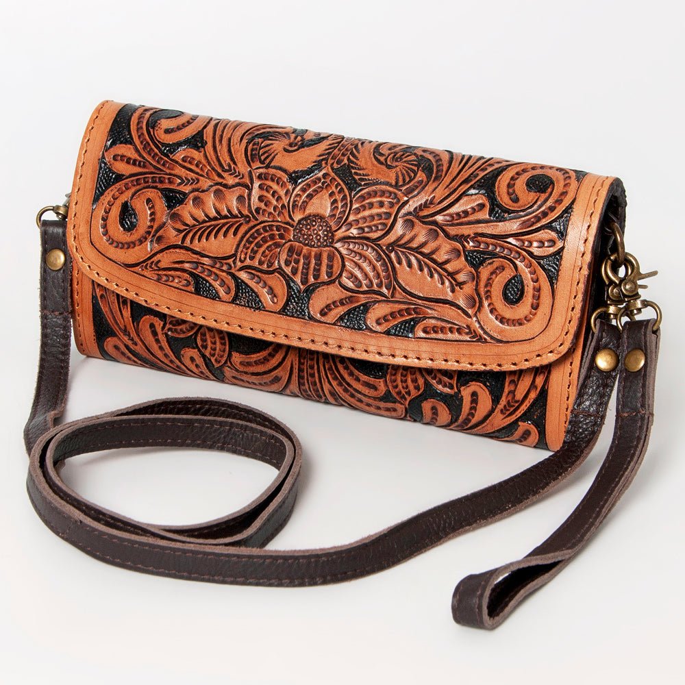 American Darling Wallet Hand Tooled Genuine Leather