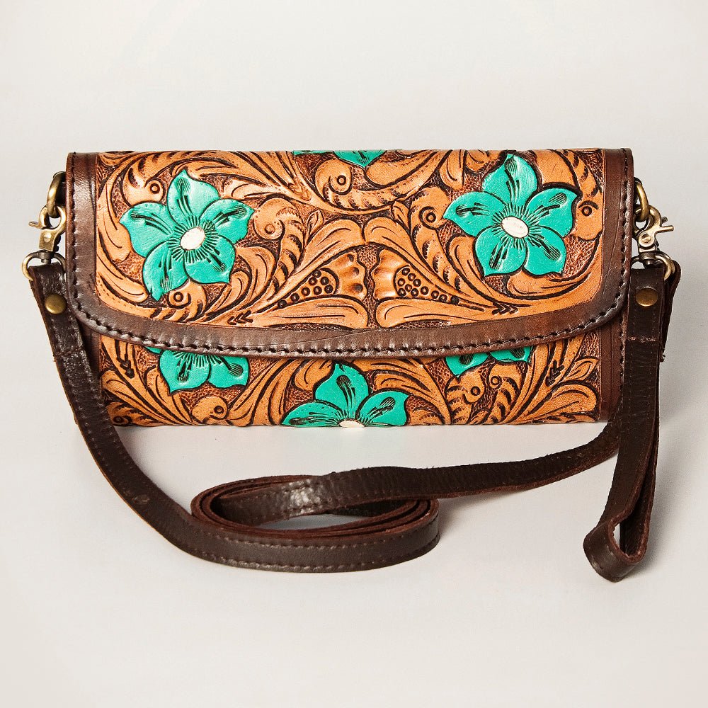 American Darling Wallet Hand Tooled Genuine Leather