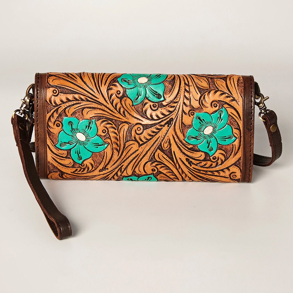 American Darling Wallet Hand Tooled Genuine Leather