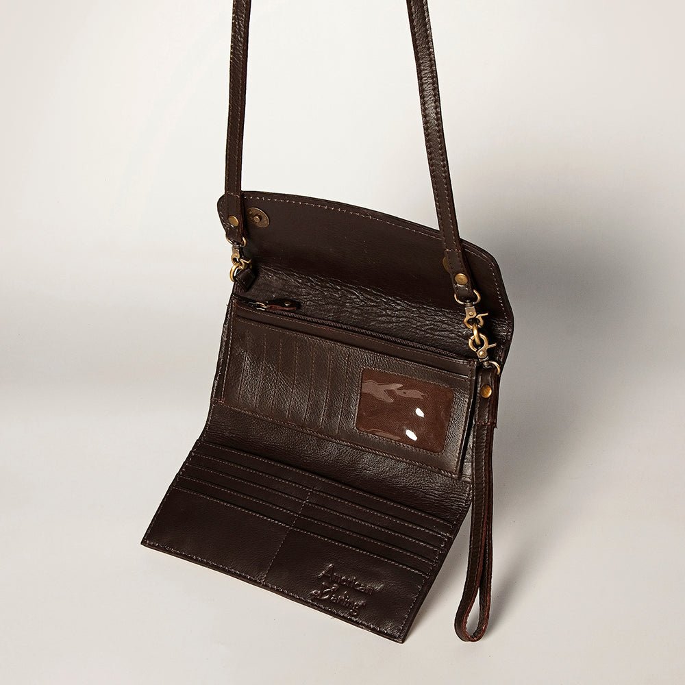 American Darling Wallet Hand Tooled Genuine Leather