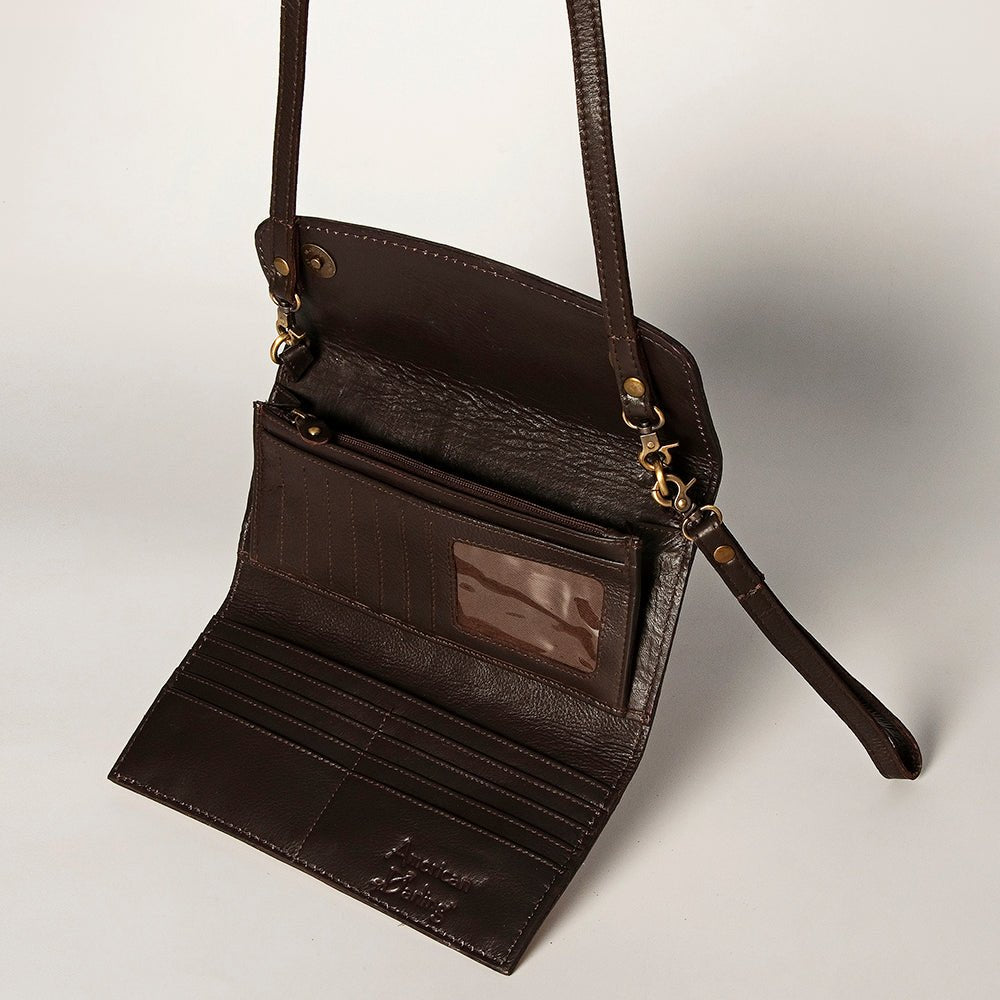 American Darling Wallet Hand Tooled Genuine Leather