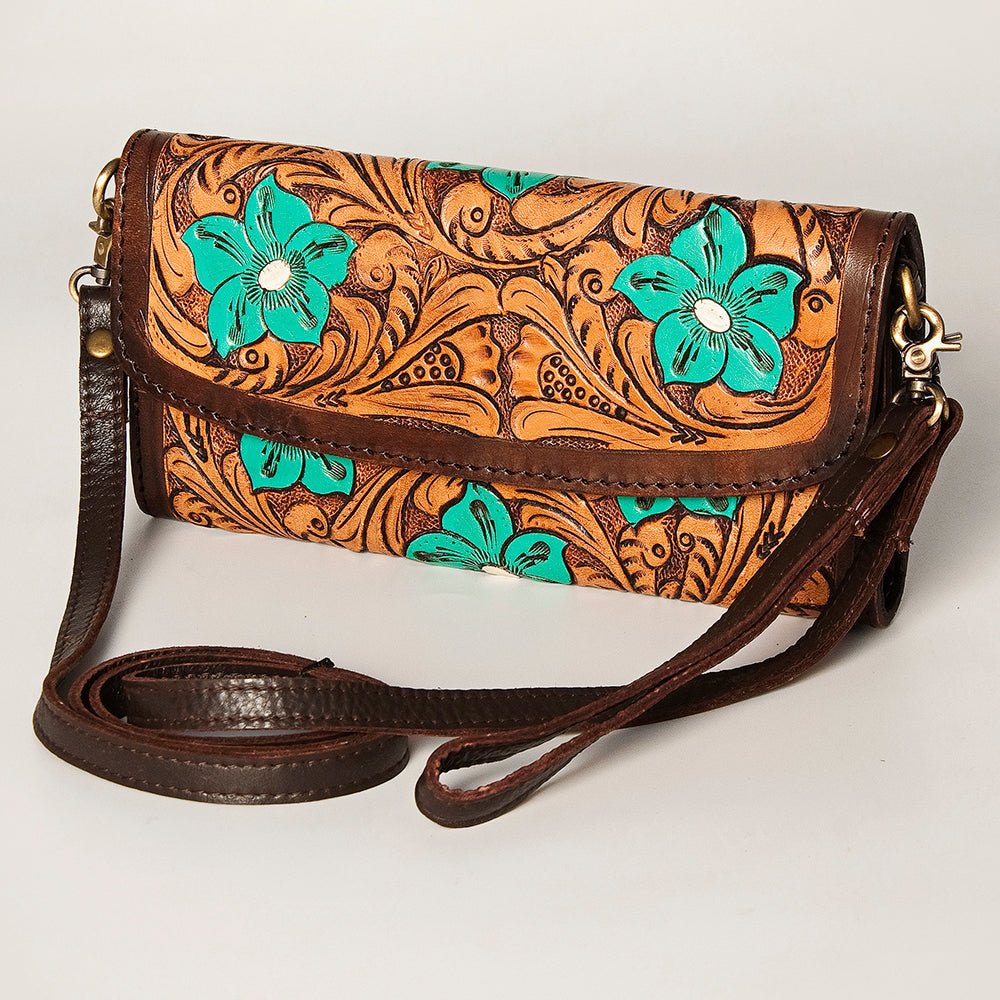 American Darling Wallet Hand Tooled Genuine Leather