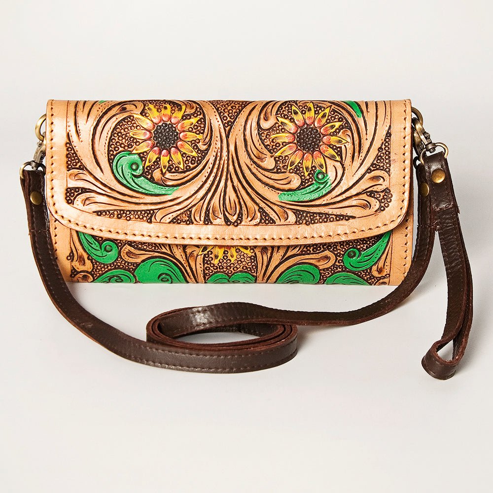 American Darling Wallet Hand Tooled Genuine Leather