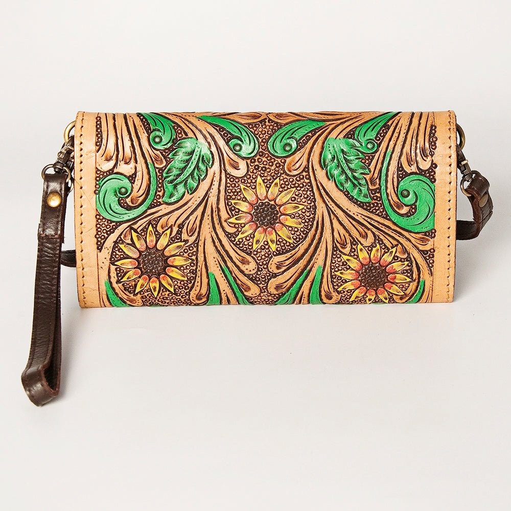 American Darling Wallet Hand Tooled Genuine Leather