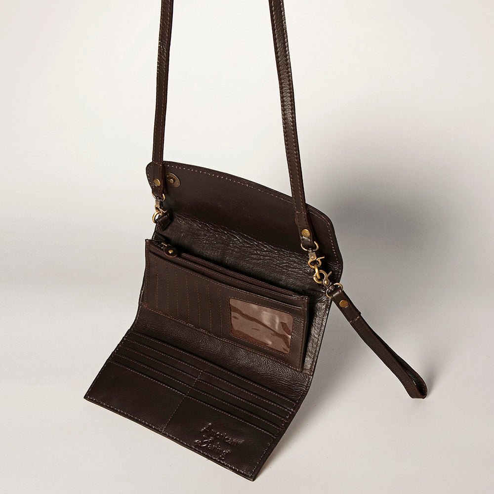 American Darling Wallet Hand Tooled Genuine Leather