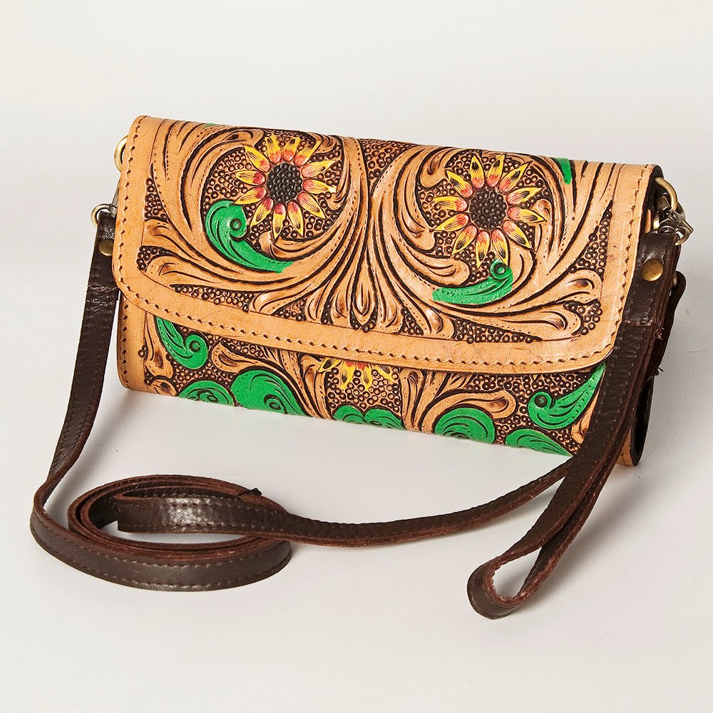 American Darling Wallet Hand Tooled Genuine Leather