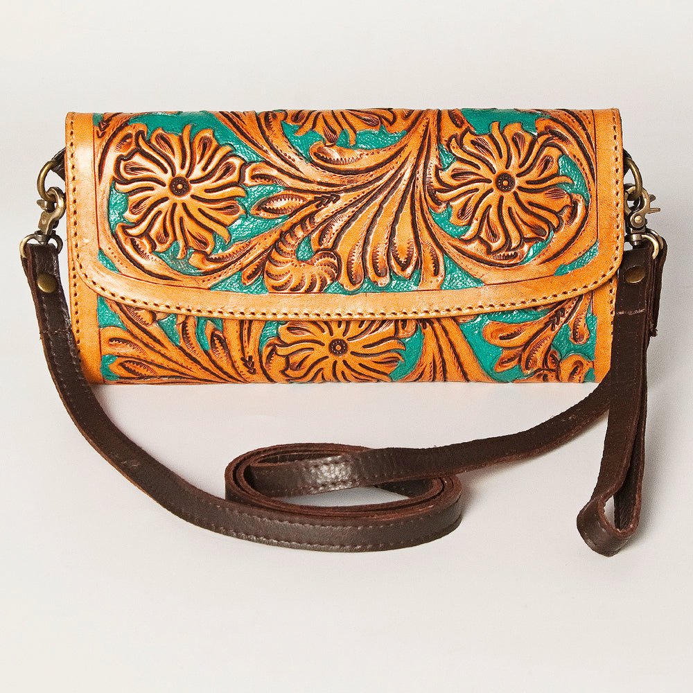 American Darling Wallet Hand Tooled Genuine Leather