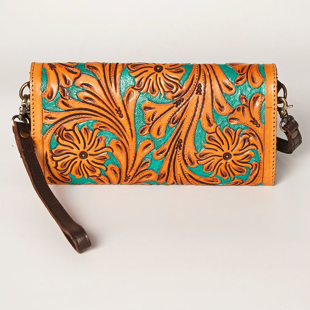 American Darling Wallet Hand Tooled Genuine Leather