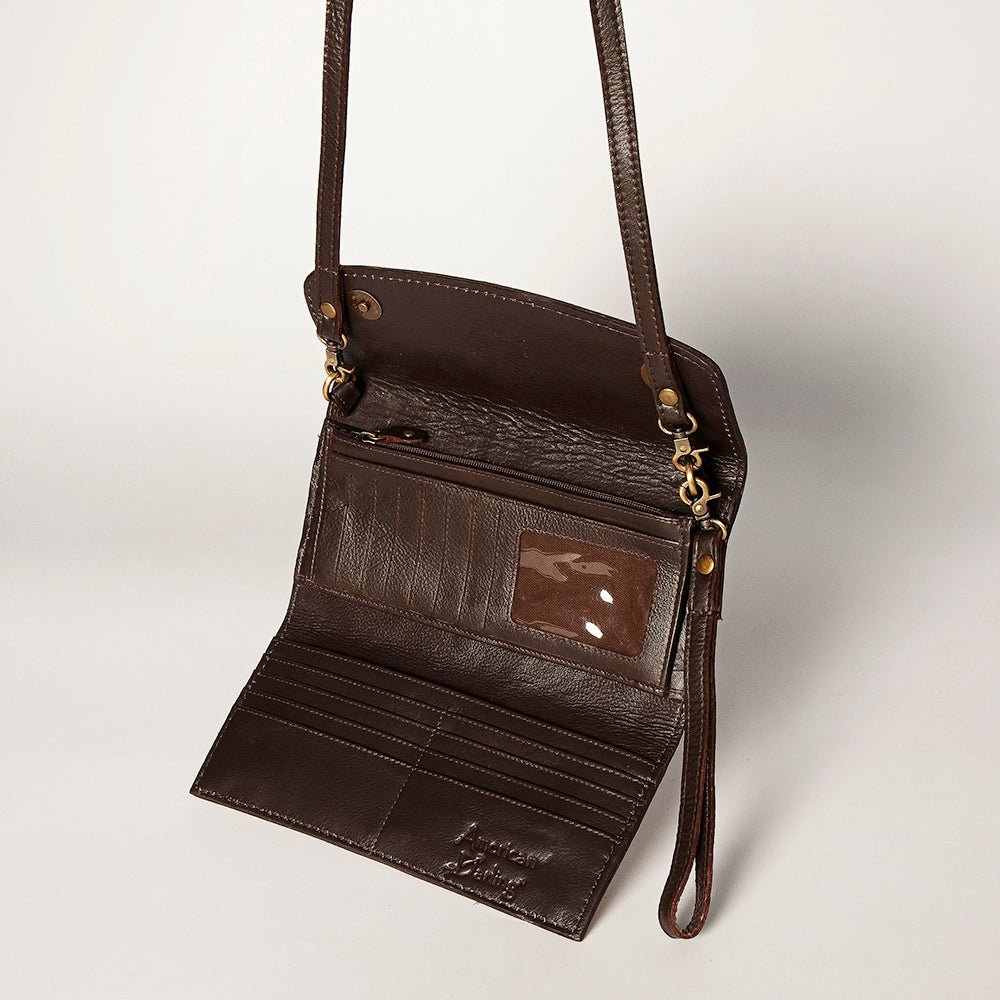 American Darling Wallet Hand Tooled Genuine Leather