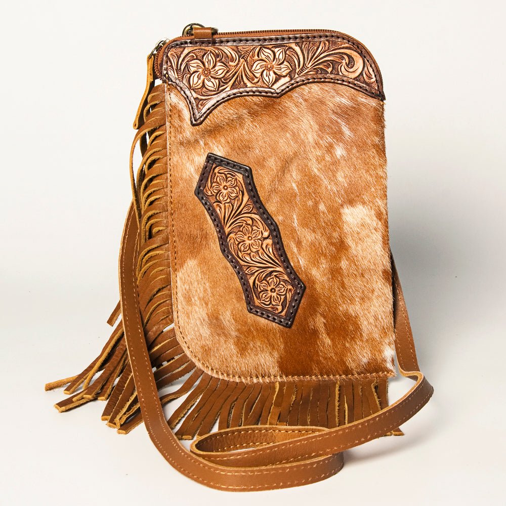 American Darling Chaps Bag Hand Tooled Hair-On Genuine Leather