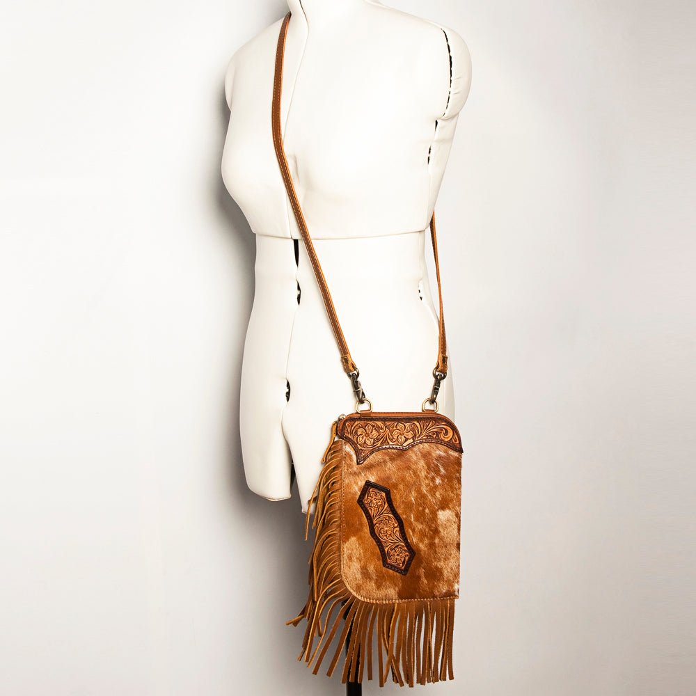 American Darling Chaps Bag Hand Tooled Hair-On Genuine Leather