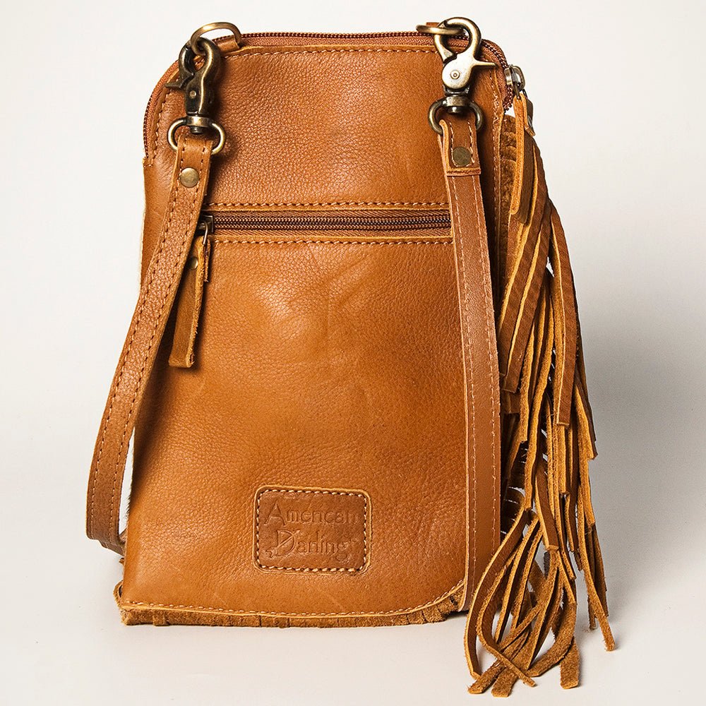 American Darling Chaps Bag Hand Tooled Hair-On Genuine Leather