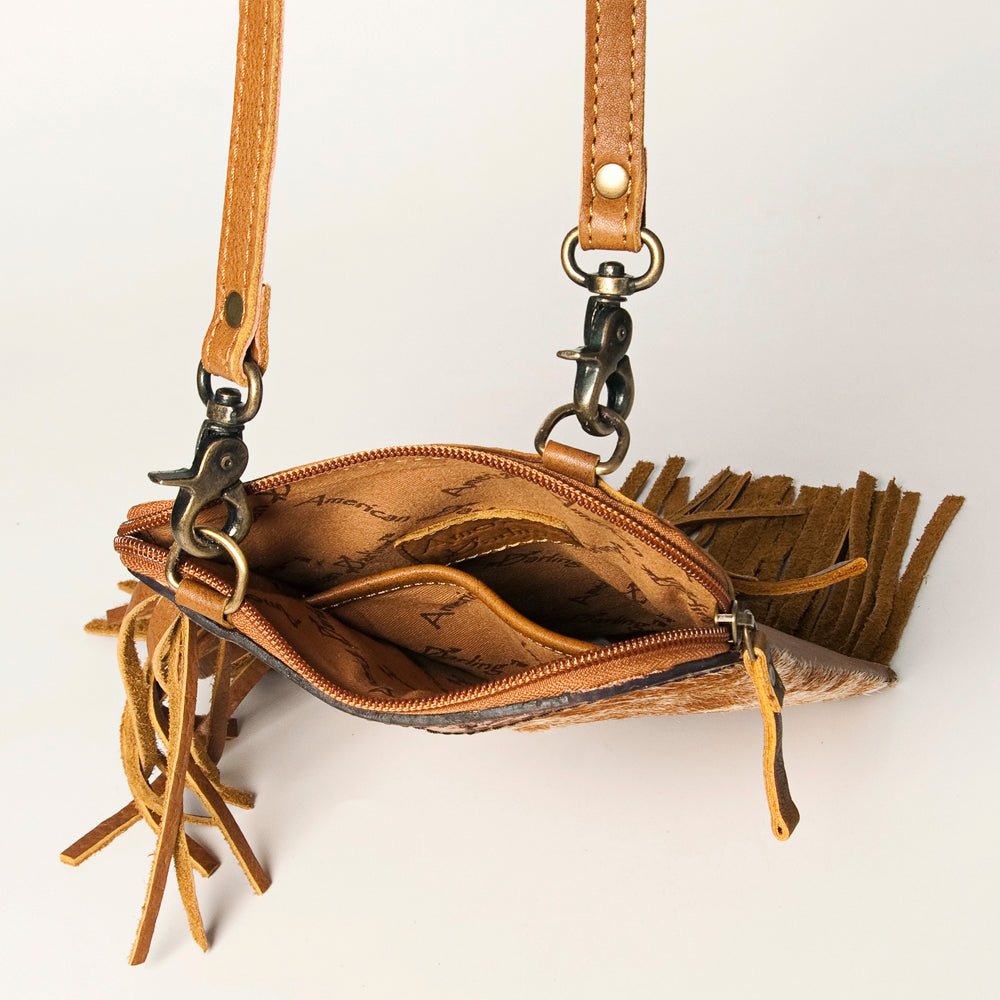 American Darling Chaps Bag Hand Tooled Hair-On Genuine Leather