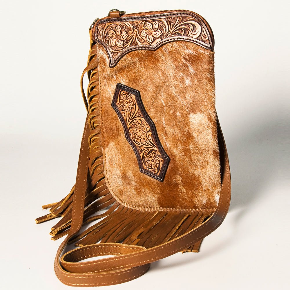 American Darling Chaps Bag Hand Tooled Hair-On Genuine Leather